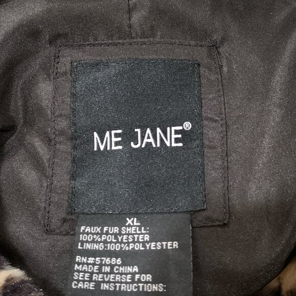 Me Jane Jacket Woman's Coat Faux Fur Zip Up Hood Size XL - Picture 10 of 12